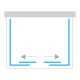 Dušo kabina New Trendy Corona DS 140 x 80 cm blizgus chromas, skaidrus stiklas