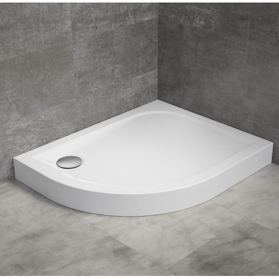 Dušo padėklas Radaway Delos E Compact 80 x 90 cm akrilinis, baltas, dešinės pusės