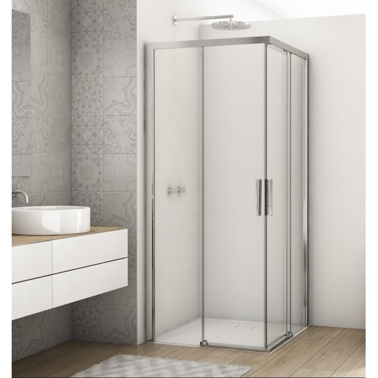 Dušo kabina Ronal Divera SE2B 100 x 100 cm blizgus chromas, skaidrus stiklas