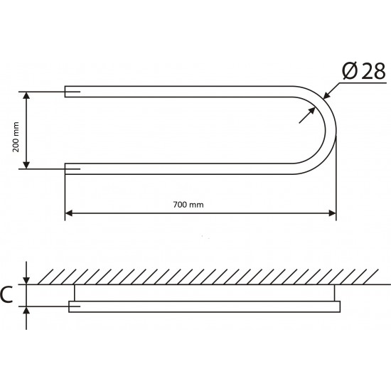 Nerūdijančio plieno gyvatukas Elonika EN 270 S 20 x 70 cm chromuotas