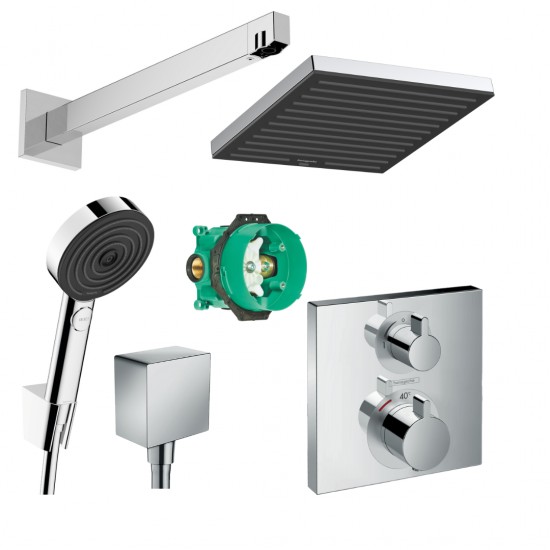 Potinkinė dušo sistema Hansgrohe Pulsify E 260 su termostatiniu maišytuvu, chromas