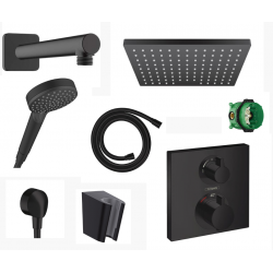 Potinkinė dušo sistema Hansgrohe Vernis Shape 230 su termostatiniu maišytuvu, juoda