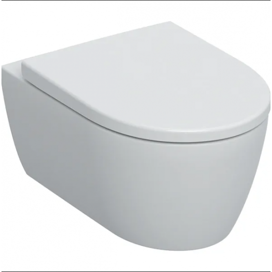 WC puodas Geberit Icon Rimfree pakabinamas, baltas, su Soft Close dangčiu