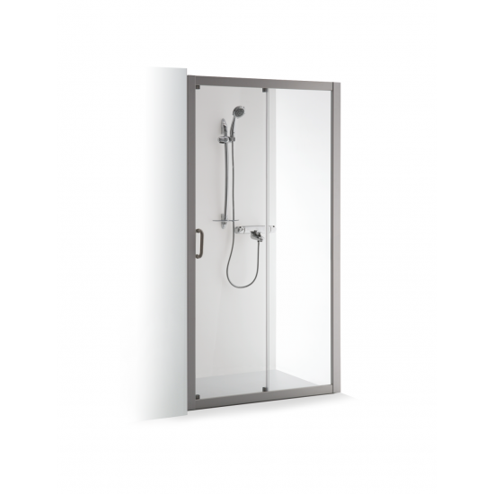 Dušo durys Brasta Glass Svaja 130 cm pilkas matinis ( satin ) + skaidrus stiklas