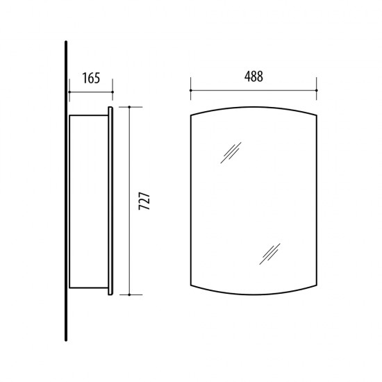 Veidrodinė spintelė Riva KLV50 49 cm balta
