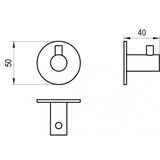 Viengubas kabliukas RAVAK Kona KN 111.30 Nerūdijančio plieno, klijuojamas