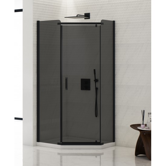 Dušo kabina New Trendy Komfort PK 90 x 90 cm juoda matinė, tamsintas stiklas