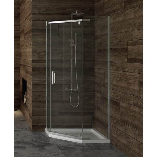 Dušo kabina New Trendy Komfort PK 80 x 100 cm blizgus chromas, skaidrus stiklas