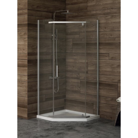Dušo kabina New Trendy Komfort PK 90 x 90 cm blizgus chromas, skaidrus stiklas
