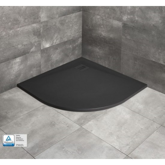 Dušo padėklas Radaway Kyntos A 80 x 80 cm akmens masės, juodas