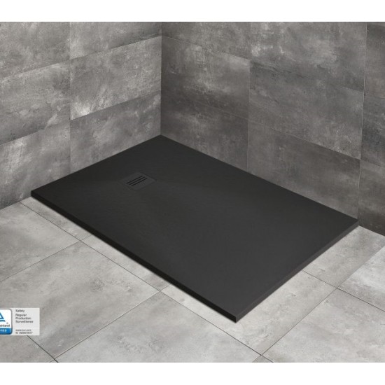 Dušo padėklas Radaway Kyntos F 90 x 80 cm akmens masės, juodas