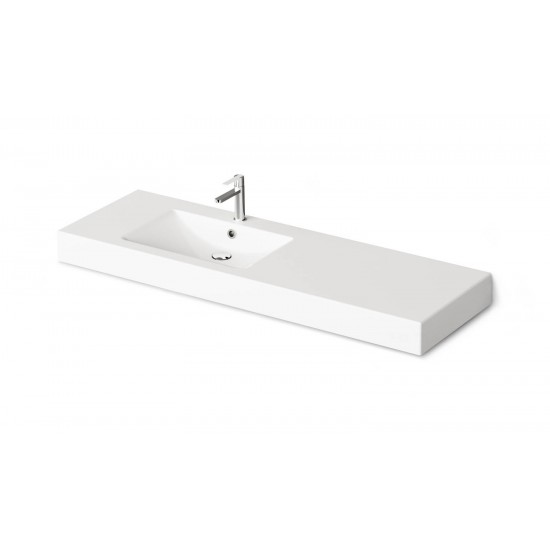 Akmens masės praustuvas Paa Long Step 150 cm kairės pusės baltas