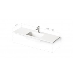 Akmens masės praustuvas Paa Loto Mini 50 - 120 cm baltas