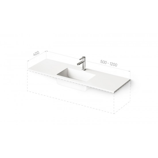 Akmens masės praustuvas Paa Loto Mini 50 - 120 cm baltas