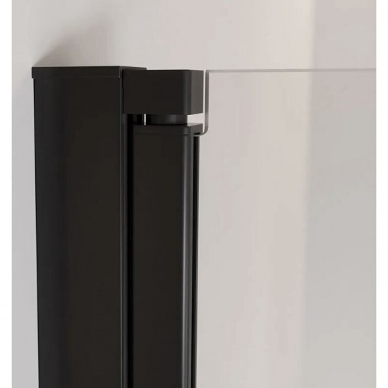Dušo durys Ocean Meso 80 cm juodas + skaidrus stiklas
