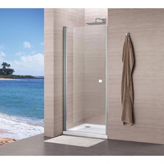 Dušo durys Ocean Meso 80 cm blizgus chromas + skaidrus stiklas