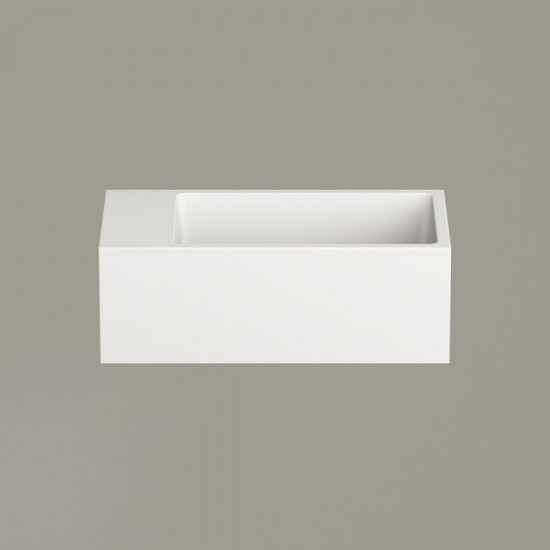 Silkstone praustuvas Paa MI 40 cm kairės pusės, baltas matinis