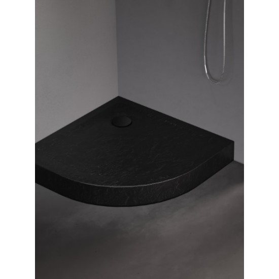 Dušo padėklas New Trendy Mild Stone PV 80 x 80 cm akrilinis, juodas