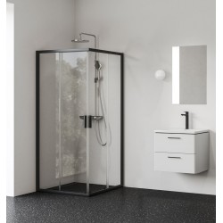 Dušo kabina Ravak Blix II NBLRV2 80 x 80 cm juoda matinė, skaidrus stiklas