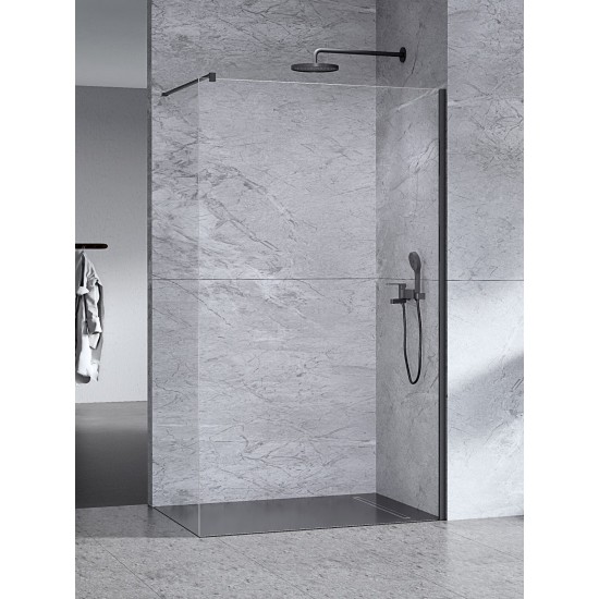 Dušo sienelė New Trendy Nesta 80 x 200 cm juoda matinė