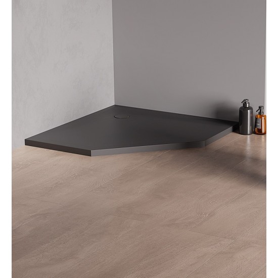 Dušo padėklas New Trendy Nex PN 90 x 90 cm akmens masės, antracito