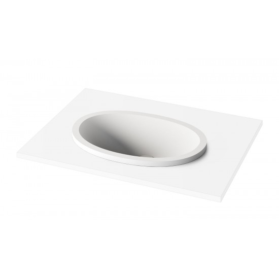 Įleidžiamas Silkstone praustuvas Paa Ovo In 55 cm baltas matinis