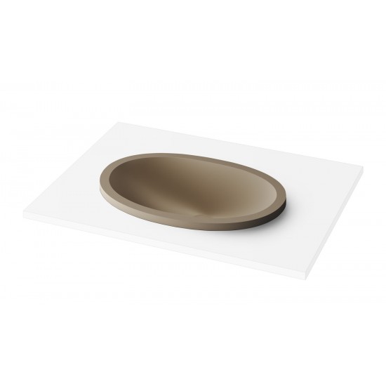 Įleidžiamas Silkstone praustuvas Paa Ovo In 55 cm Caffelatte matinis