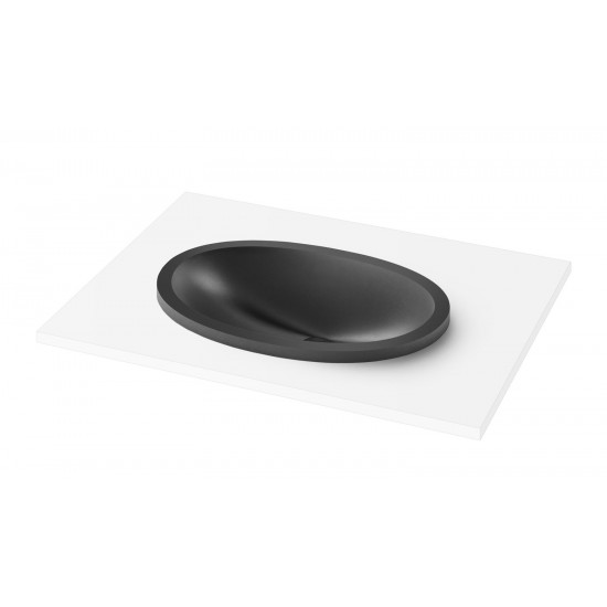 Įleidžiamas Silkstone praustuvas Paa Ovo In 55 cm Graphite