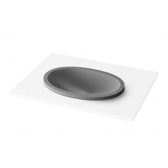 Įleidžiamas Silkstone praustuvas Paa Ovo In 55 cm pilkas matinis