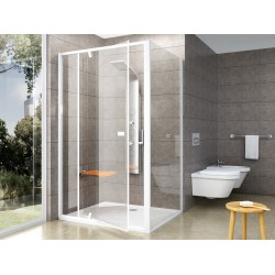 Dušo kabina Ravak Pivot PDOP2 100 x 90 cm balta, skaidrus stiklas
