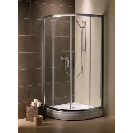 Dušo kabina Radaway Premium Plus E 100 x 80 cm blizgus chromas, skaidrus stiklas