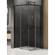 Dušo kabina New Trendy Prime DD 90 x 90 cm juoda matinė, skaidrus stiklas