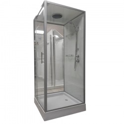 Uždara dušo kabina Q-BOX 90 x 90 cm L ( kairės pusės ) skaidrus stiklas