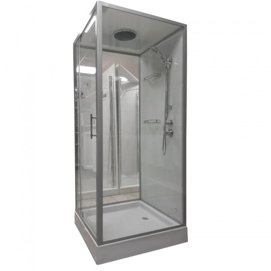 Uždara dušo kabina Q-BOX 90 x 90 cm L ( kairės pusės ) skaidrus stiklas