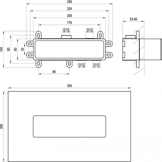 Potinkinė dėžutė RAVAK R-Box Basc RB 07D.50