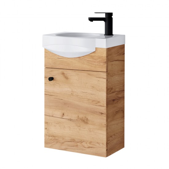 Spintelė voniai Riva SA40-11 40 cm Gold Craft Oak, su praustuvu