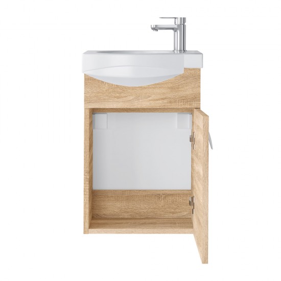 Spintelė voniai Riva SA40-11 40 cm Sonoma Oak, su praustuvu