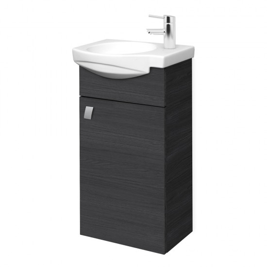 Spintelė voniai Riva SA40-11 40 cm Woodflow Ash, su praustuvu