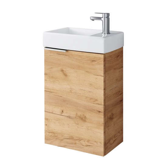 Spintelė voniai Riva SA40A-5 40 cm Gold Craft Oak, su praustuvu