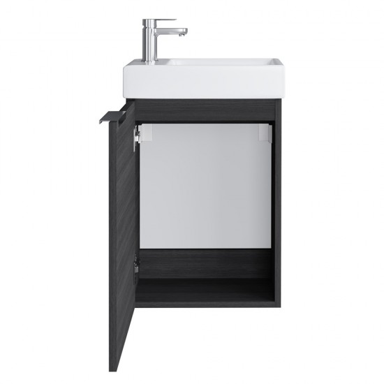 Spintelė voniai Riva SA40A-5 40 cm Woodflow Ash, su praustuvu