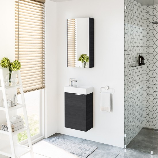 Spintelė voniai Riva SA40A-5 40 cm Woodflow Ash, su praustuvu