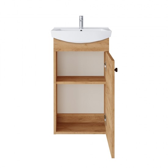 Spintelė voniai Riva SA44-11 45 cm Gold Craft Oak, su praustuvu