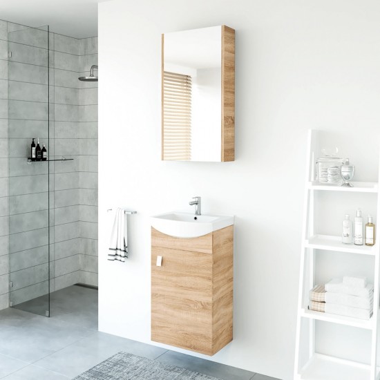 Spintelė voniai Riva SA44-11 45 cm Sonoma Oak, su praustuvu