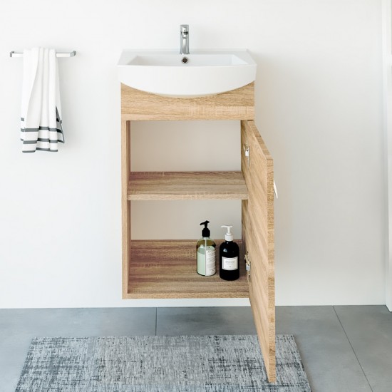 Spintelė voniai Riva SA44-11 45 cm Sonoma Oak, su praustuvu