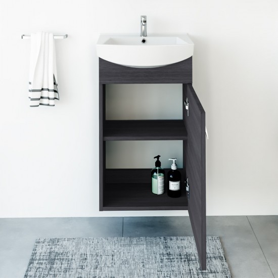 Spintelė voniai Riva SA44-11 45 cm Woodflow Ash, su praustuvu