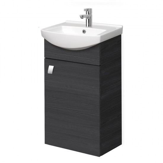 Spintelė voniai Riva SA44-11 45 cm Woodflow Ash, su praustuvu