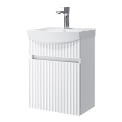 Spintelė voniai Riva SA45B 45 cm balta matinė, su praustuvu