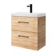 Spintelė voniai Riva SA49C-2K 50 cm Sonoma Oak, stalčiai, su praustuvu