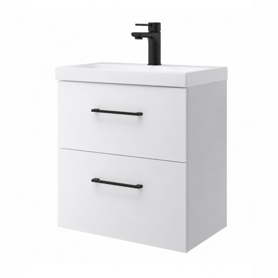 Spintelė voniai Riva SA49C-2K 50 cm balta, stalčiai, su praustuvu