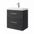 Spintelė voniai Riva SA49C-2K 50 cm Woodflow Ash, stalčiai, su praustuvu